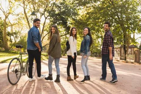 Students in the park Stock Photos