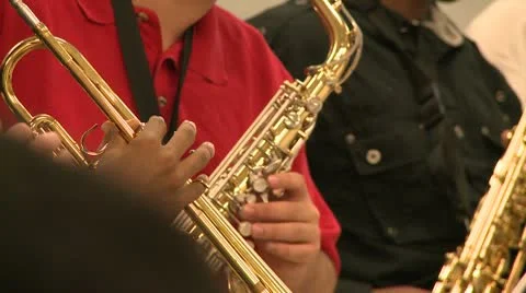 Students playing instruments in music class (2 of 2) Video stock 8979917