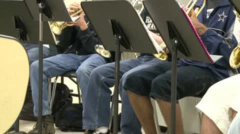 Students playing instruments in music class (6 of 8) Stock Footage 8979932
