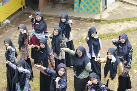 Students pointing at someone Stock Photos