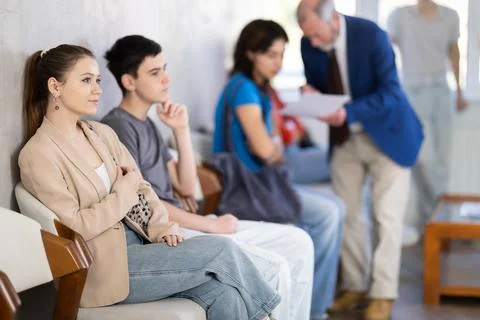 Students is preparing to do an internship in the company. Stock Photos