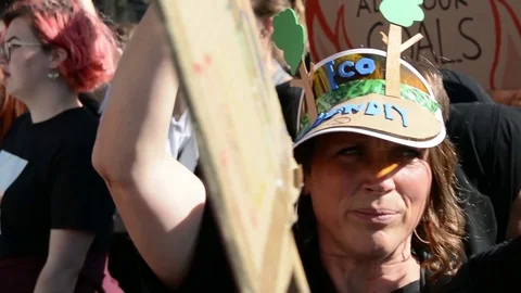 Students protest against climate change in London on 20th september Stock-Footage 116447505