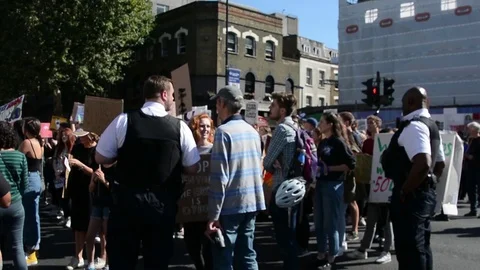 Students protest against climate change in London on 20th september Stock-Footage 116447578