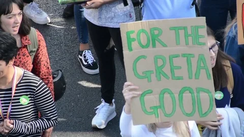 Students protest against climate change in London on 20th september Stock-Footage 116447598