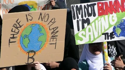 Students protest against climate change in London on 20th september Stock-Footage 116447607