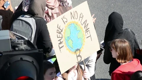 Students protest against climate change in London on 20th september Stock-Footage 116447612