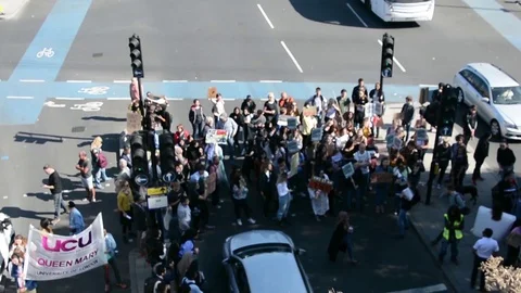 Students protest against climate change in London on 20th september Stock-Footage 116447621
