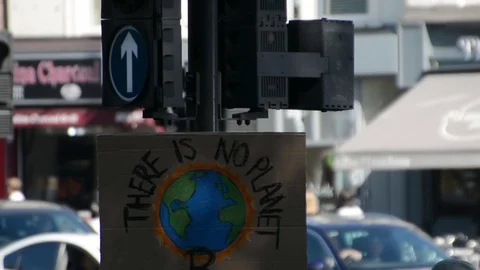 Students protest against climate change in London on 20th september Stock-Footage 116447630