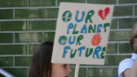 Students protest against climate change in London on 20th september Video stock 116447641