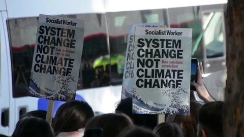 Students protest against climate change in London on 20th september Stock-Footage 116447643
