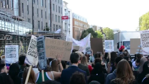 Students protest against climate change in London on 20th september Stock-Footage 116447650