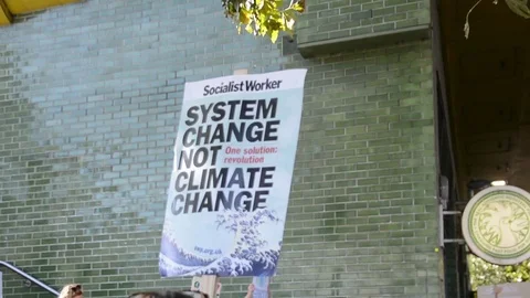 Students protest against climate change in London on 20th september Stock Footage 116447652