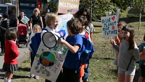 Students protest against climate change in London on 20th september Stock Footage 116447676