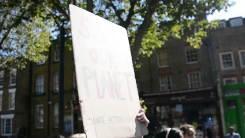 Students protest against climate change in London on 20th september Stock Footage 116447680