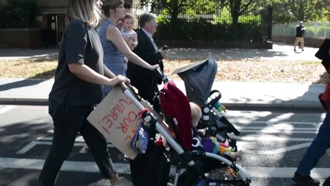 Students protest against climate change in London on 20th september Stock Footage 116447682