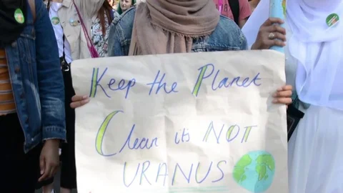 Students protest against climate change in London on 20th september Stock Footage 116447692