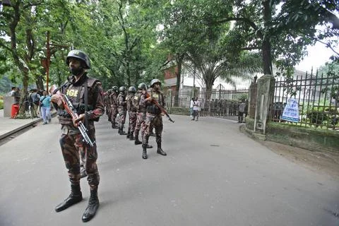  Students protest against quota system in government jobs in Dhaka Border ... Stock Photos