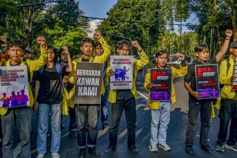 Students Protest Criminal Code Revision 库存照片