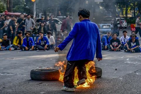 Students Protest Criminal Code Revision 스톡 사진