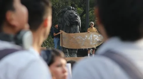 Students protest Video stock 11097319