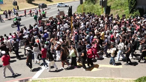 Students protest at University of Cape Town Stock Footage 302275807