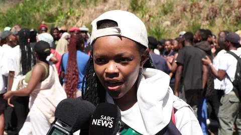 Students protest at University of Cape Town Stock Footage 302275837