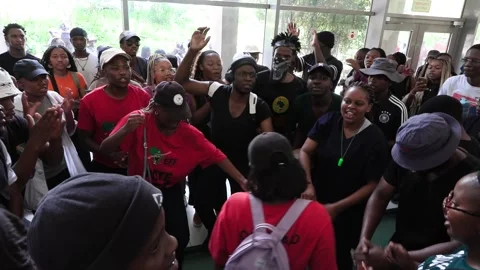 Students protest at University of Cape Town Stock Footage 302275851