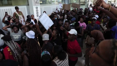 Students protest at University of Cape Town Stock Footage 302275892