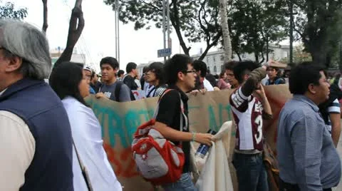 Students protesting Stock-Footage 11094702