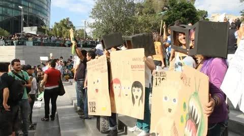 Students protesting Video stock 11096445