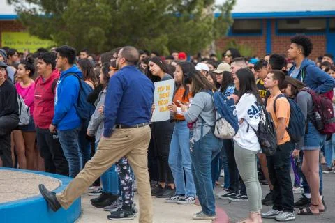 Students Protesting Gun Violence at School in Tucson Stock Photos