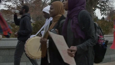 Students Protesting in Washington DC Stock Footage 83180657