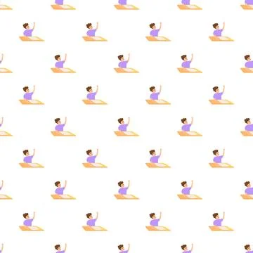 Students raising hands creating a seamless pattern Stock Illustration