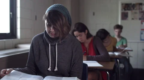 Students reading and raising their hands 4K Stock Footage 41189853
