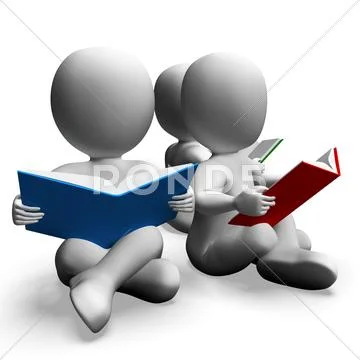 Students reading books shows education Stock Illustration