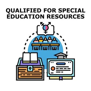 Students receiving special educational resources and support Stock Illustration