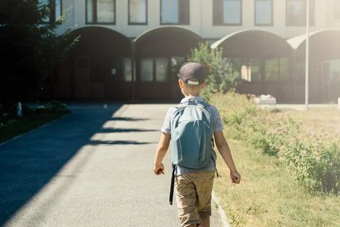 Students return to school. Stock Photos