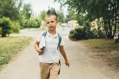 Students return to school. Stock Photos