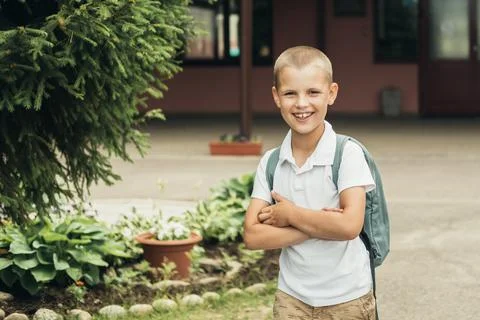 Students return to school. Stock Photos