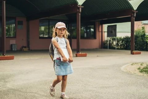 Students return to school. Stock Photos