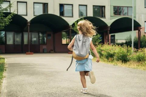 Students return to school. Stock Photos