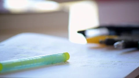 Student's Revision Close Up Stock Footage 90137484