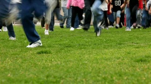 Students Running for Physical Education Stock Footage 341867