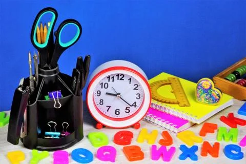 Student's school Desk, back to school. Foto stock