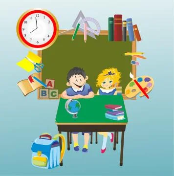 Students in school Stock Illustration