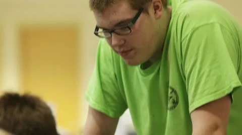 Students in school library Video stock 11623452