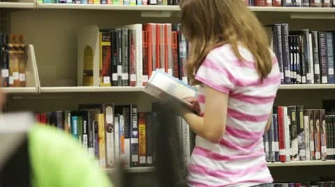 Students in school library Video stock 11951534