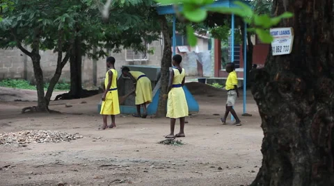 STUDENTS IN A SCHOOLYARD Stock Footage 60115511