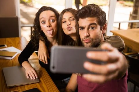 Students Selfie Stock Photos