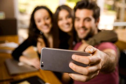 Students Selfie Stock Photos